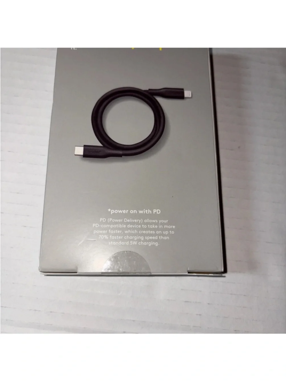 heyday Black 3 ft USB-C to Lightning Braided Charging Cable